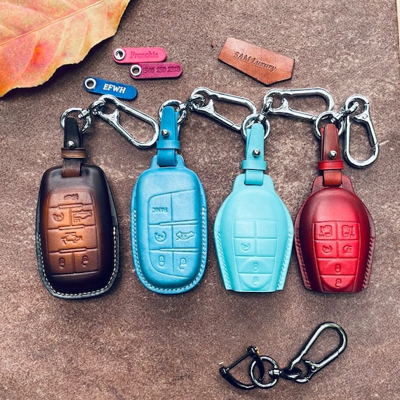 Cuir Zipper Car Key Case, porte-clés en cuir, couverture de clé en