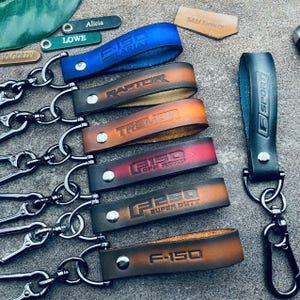 Gepersonaliseerde sleutelhanger voor F150 Raptor Ranger Tremor F F250 F350 sleutelhanger lederen sleutelhanger korte sleutelkoord haak clip sluiting sleutel accessoire aangepast