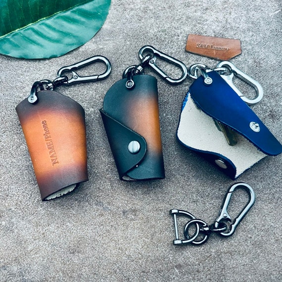 Mango Key organizer Holder keychain wallet Wrap Pocket Housekeeper Key case Personalized Custom Initials Name Phone Hanging Hook Anti Lost