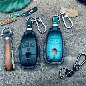 10 types de housses Benzss pour Gle Glc Gls 300 350 450 Glc300 Cla Cle S Gls450 Eqs Eqe 2024 Amg Etui porte-clés en cuir pour télécommande, porte-clés