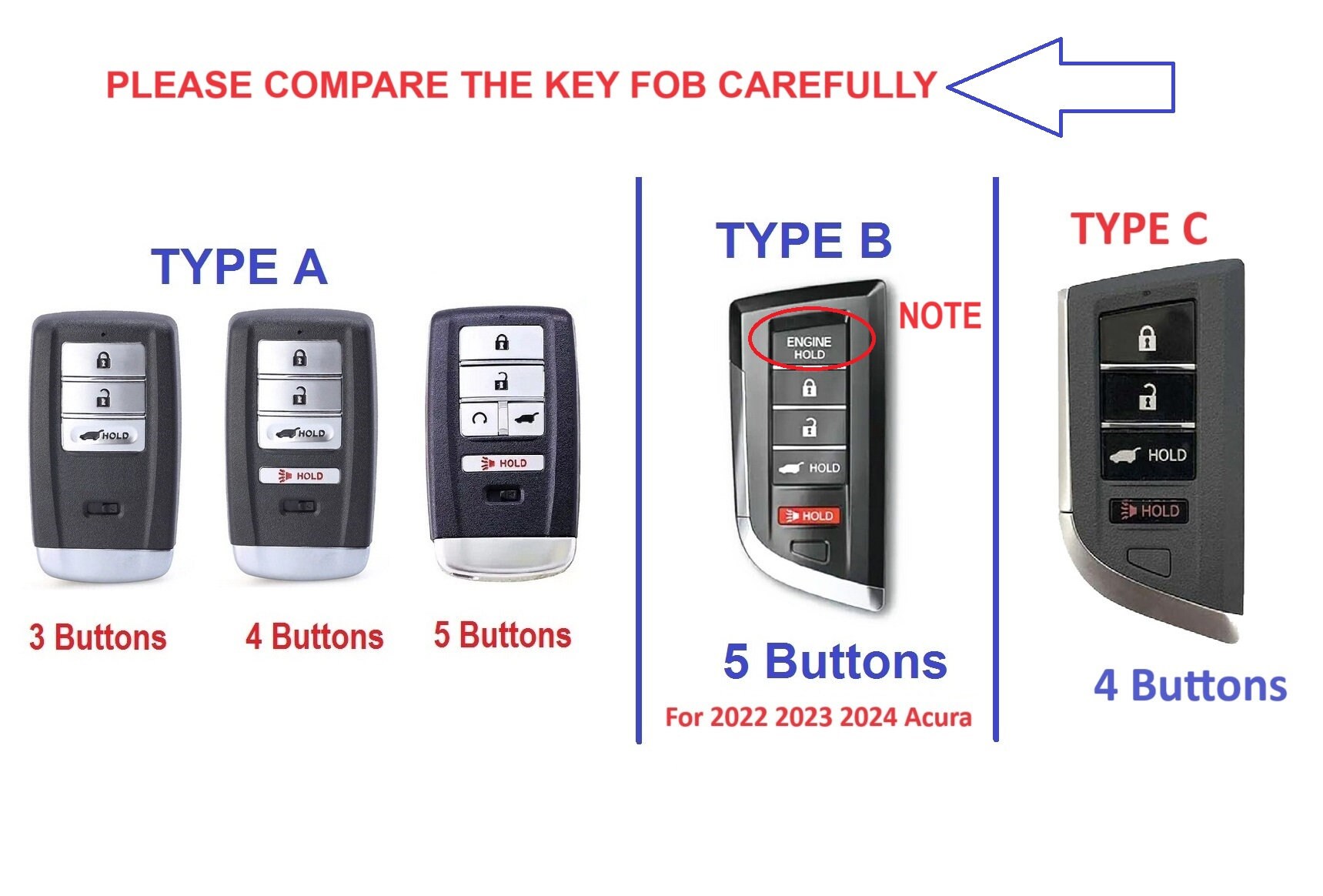 For 2025 2024 2023 Key Fob Cover Case Leather Integra Sport Lx Mdx Rdx ...