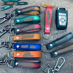 Custom Sasquatch Leather Keychain, Sasquatch Yeti Bigfoot Symbol Keyring Sport Lanyard Strap Hook Key Fob Chain Vintage Clip Clasp Gift