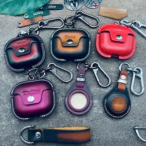 Pour Airpod 1 2 3 4 Pro Housse Airpods Porte-Airtag Pochette Porte-clés Protéger Oreillettes En Cuir Personnalisé Nom Personnalisé Téléphone