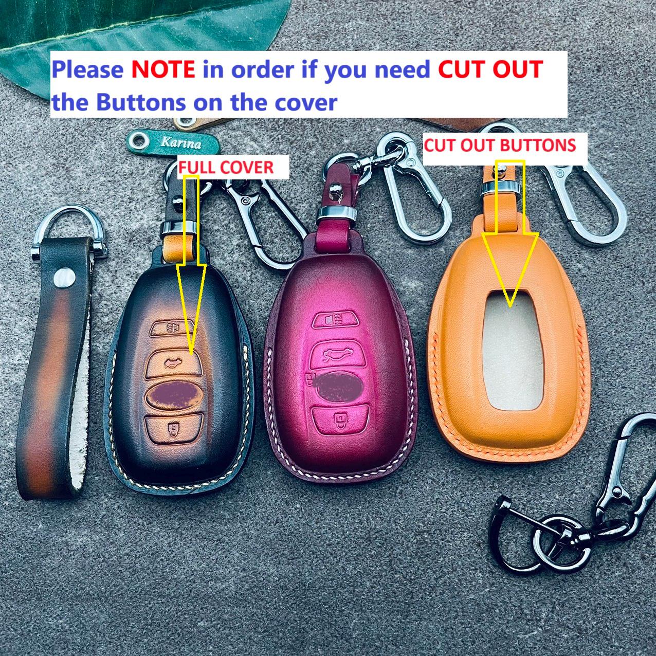 Leather Key Fob Case For Subaru Outback, Forester, Impreza, WRX, Legacy | Remote Key Cover & Protector With Key Chain