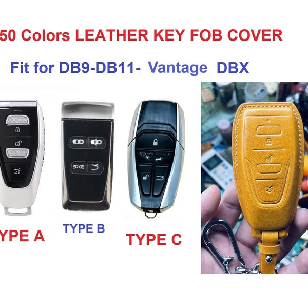Fit for Aston Key Fob Cover Case Leather 2022 2023 martin DB9 DB11 Vantage Rapide Crystal Dbx Keychain Keyless Remote Holder Accessories