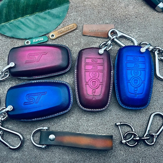Cover For St Explorer Expedition Edge Fusion St Escape Suv 2023 2024 Leather Key Fob Cover Case Smart Remote Keyless Holder Keychain custom