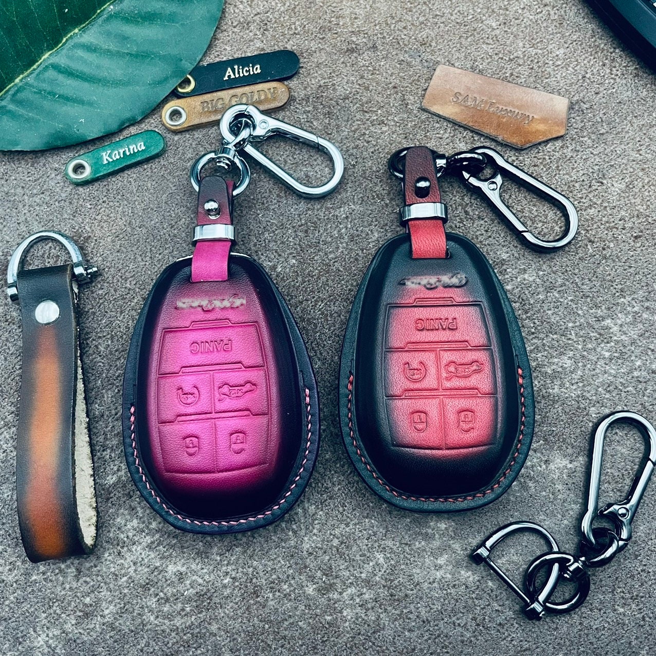 Alfa romeo leather keyring best sale