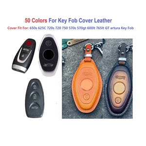 Key Fob Cover Fits McLaren 650s 625C 720s 720 750s 570s 570gt gts 600lt 765lt GT Artura Smart Remote, Leather Case Keychain Holder Protect