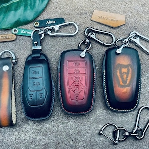 Cover For 2025 2024 Dark Horse Mach E Mach1 Ecoboost Gt Leather Key Fob Cover Case Mustangs Keychain Remote Holder Keyless Protect Shell
