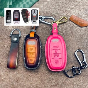 6 Types for Key Fob Cover Case Leather Etron E tron Rs A5 a6 a6L a7 a8 a3 a4 s7 s8 q7 rsq q8 q5 Q7 Q6 Q3 Q4 Keychain Keyless Remote Holder