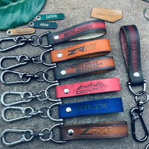 For Gmc/Chevy Keychain Yukon Sierra Denali ultimate Zr2 At4x Aev At4 Trailboss Silverado Tahoe Lanyard Strap Hook Key fob Clips Leather