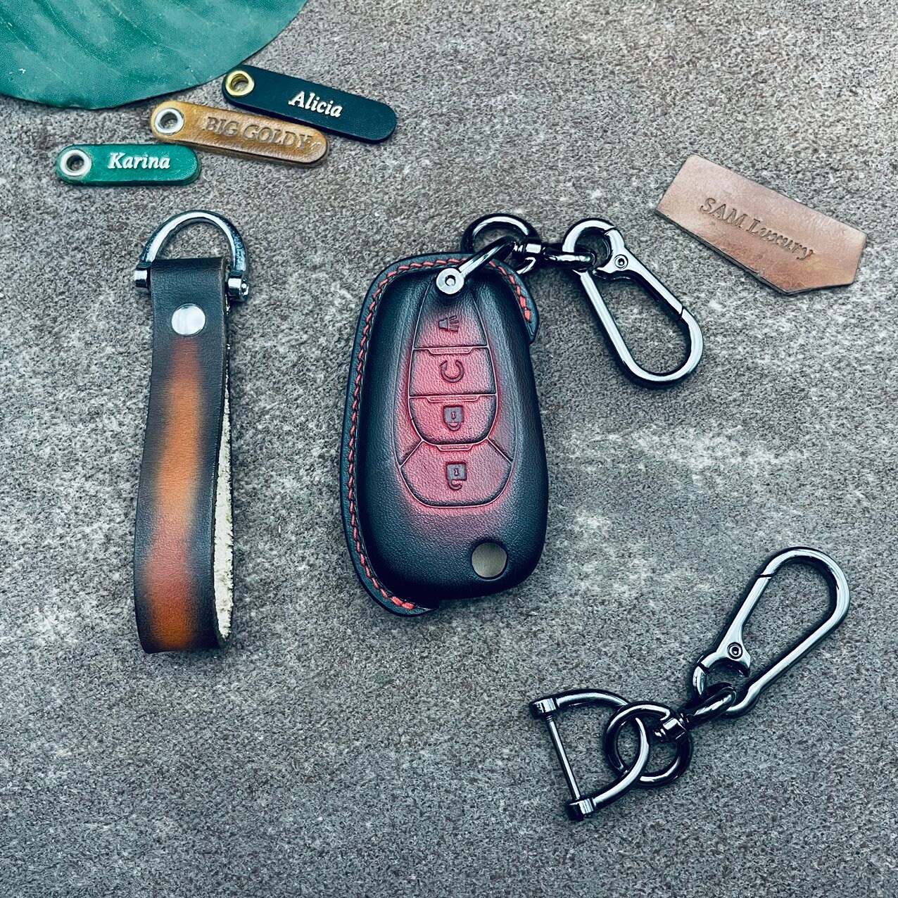 LEERLY Key Fob Cover For Buick Encore, Enclave, Envision, Lacrosse, Regal - Black TPU Case With Keychain - View #6