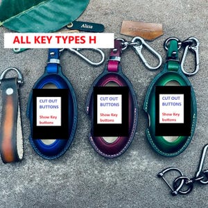 ALL Types 4 5 6 7 8 Button 2024 2025 Elantra Grandeur azera 6 Santa fe Cruz Kona Ev Tucson Key Fob Cover Case Leather keychain Remote Holder