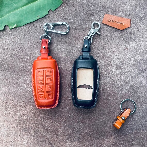 Genesis Series [2] Key Fob Cover Premium Leather Keyless Remote Car Key  Case GV80 G80 GV70 G70 Car Accessory