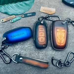 Custodia per portachiavi Ranger Raptor r Wildtrak Xlt Fx4 Px3 f150 r tourneo courier in pelle 2024 portachiavi con telecomando senza chiave personalizzato