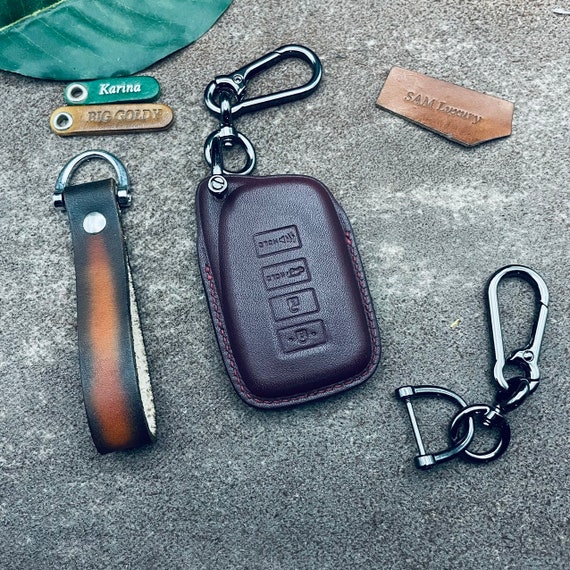 Cover Lexu Nx Gx Ls Lc Ux Es Lx 600 LC 500 LS 500 LS 600 Ux 200 Es 350 Rx 350 570 Leather Key Fob Cover Case Keychain Remote Keyless Holder