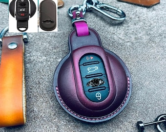 ALLE Covers Fit voor Mini Countryman Clubman One S fr Sport Utility Jcw Sleutelhanger Sleutelhanger Cover Case Leather Keyless Remote Houder Custom Gift