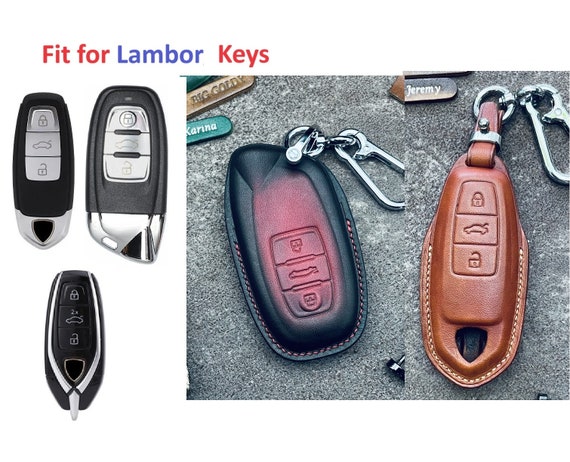 Key Cover for Urus Huracan EVO STO Aventador Roadster Gallardo LP700 LP610  LP560 Leather Key Fob Case Cover Holder Keychain 