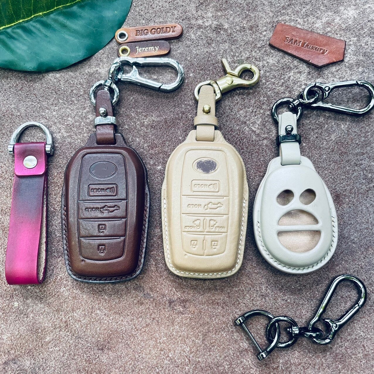For Sienna Key Fob Cover Case Leather Key Holder 6 Buttons