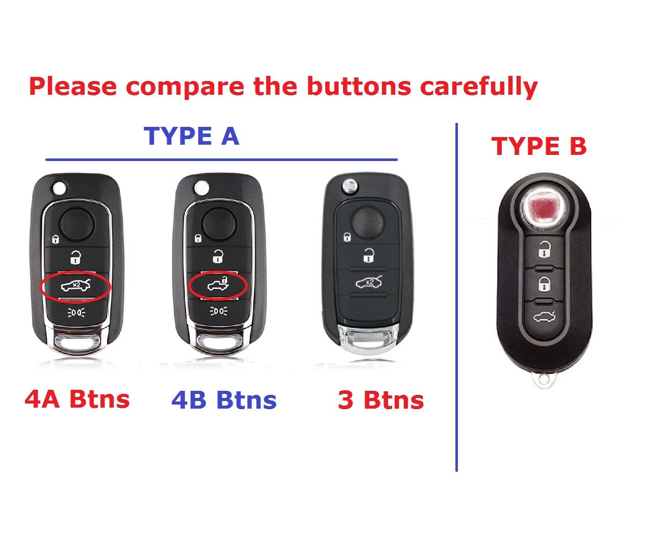 Étui pour clés de voiture en TPU souple avec nœud, pour FIAT 500 Panda  Punto Bravo, télécommande à 3 boutons, pliable, porte-clé de protection