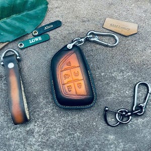 ALL Key for Escalade Esv Ct4 Ct5 xt4 xt5 xt6 Key Fob Cover Case leather Cadillac keychain Keyless Remote Holder Pouch 2024 2025 Custom