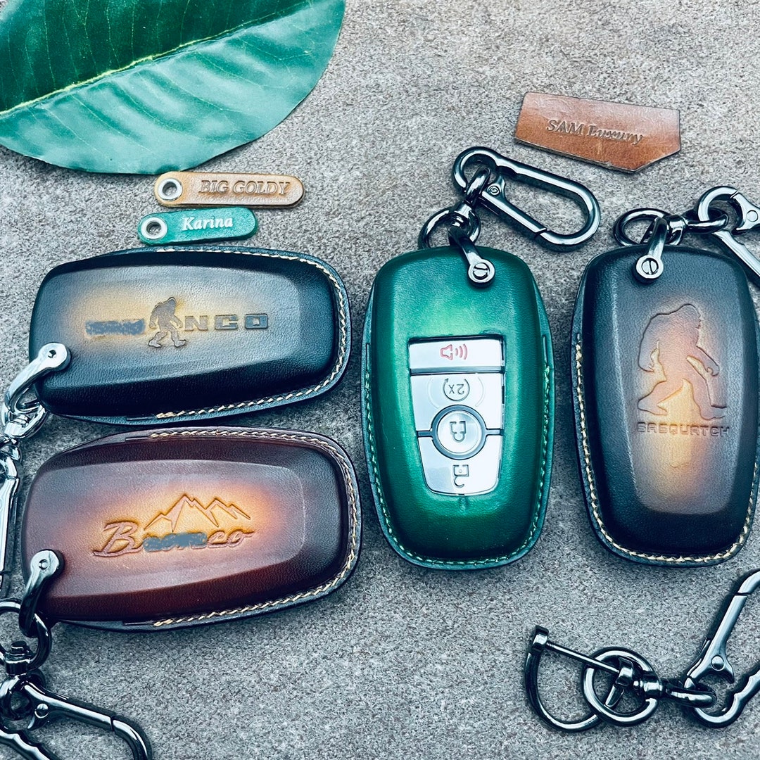 For Bronco Sport Key Fob Cover Case Leather 2022 2023 2024 Bronco Sport
