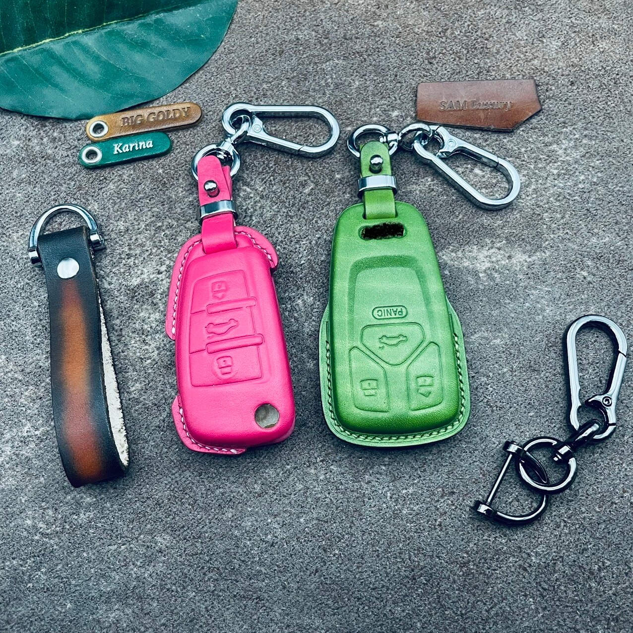 Key Fob Cover Fit For Audi A4 Q7 Q5 TT A3 A6 SQ5 R8 S5 Long-keychain
