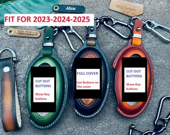 Cover Fit For elantra n Grandeur Kona Tucson Grand Prix santa fe Cruz Palisade Key Fob Cover Case Leather keychain Remote Holder Shell