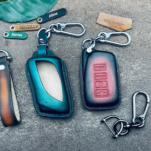 Cover for Lexu Nx Gx Ls Lc Ux Es Lx 500 600 Ux 200 350 Rx F Sport 570 Ls600 Leather Key Fob Cover Cover Case Keychain Remote Keyless Holder