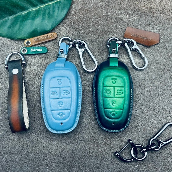 Fit For 2023 2024 ioniq 6 Grandeur Gn7 Kona Ev Sx Grand Prix Key Fob Cover Case Leather keychain Remote Holder Shell Accessories