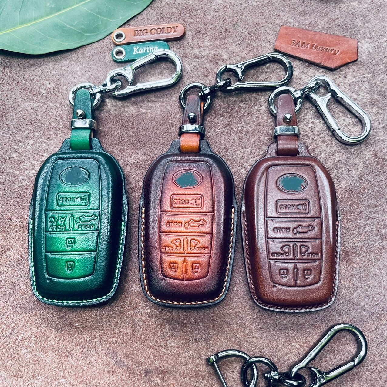 For Sienna Key Fob Cover Case Leather Key Holder 6 Buttons
