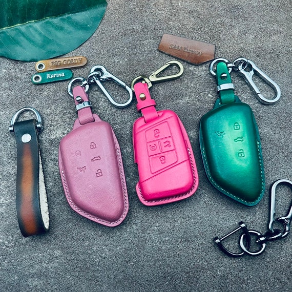 For 2023 2024 Atlas Cross Sport Tiguan Passat Jetta Key Fob Cover Case leather Keychain Keyless Remote Holder Shell Protect keyring Custom