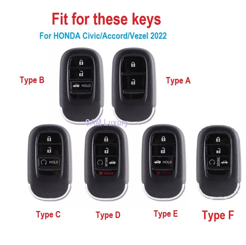 For New HONDA 2021 2022 Leather Key Fob Cover Case Honda Civic Etsy
