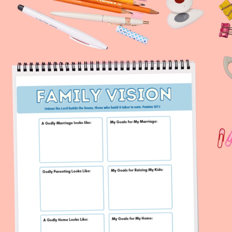 Family Vision Worksheet - Etsy