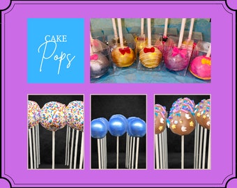 Custom Cake Pops/ gender reveal/Wedding Favors/Shimmer Cake Pops/Birthday Party Pops/Baby Shower Cake Pops/Graduation