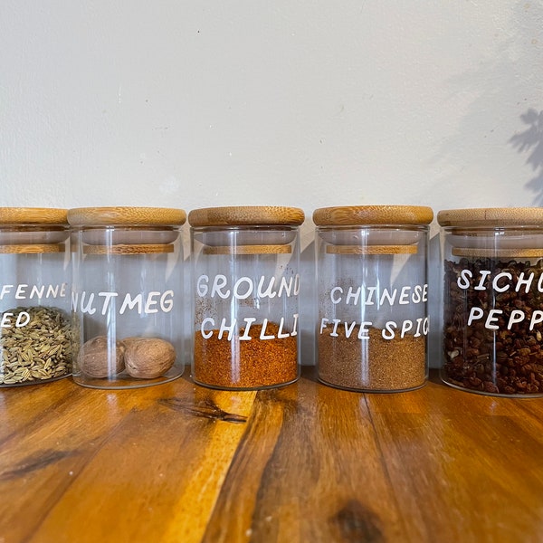 Glass Spice Jars - Etsy