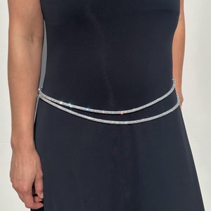 The VELA, Crystal Rhinestone Rope Belt, Crystal Belt, Minimalist Belt, Layered Belt, 2 strand belt, Statement Belt, Diamante Belt