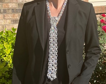 Crystal Tie, Crystal Rhinestone Tie Necklace, Crystal Necktie, Unisex Necktie, Jewelry Tie, Rhinestone Necktie