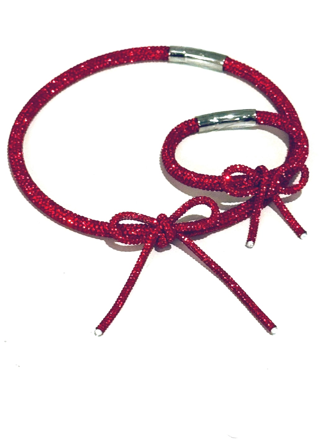 RHINESTONE BOW SCARF NECKLACE - WHAT’S HOT