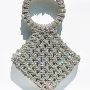 Bolso DIAMANTE, bolso con cristales de imitación, bolso anudado, bolso con asa de aro, bolso con cristales, bolso llamativo, bolso joya, bolso de boda