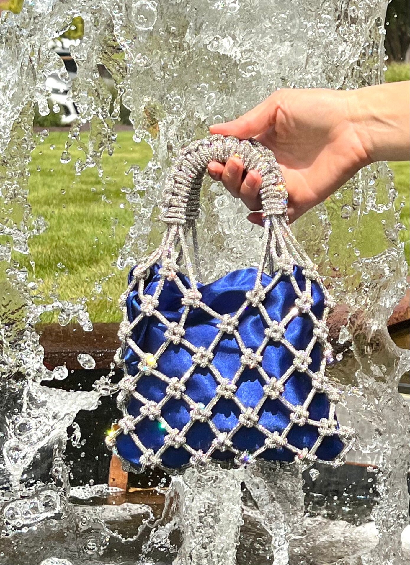 Borsa Da Sera Con Nodo E Strass - Pochette Brillante Con Diamanti, Per Feste E Matrimoni - Foto 6