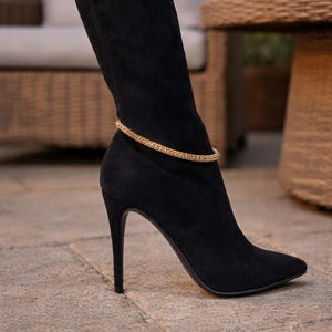 Tobilleras de cristal, joyas para el tobillo, conjunto de pulsera para botas, Shoelery, pulsera para el tobillo, tobilleras Kai