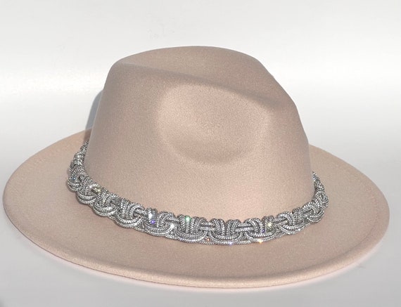 Felt Fedora Hat With Crystal Rhinestone Band - Etsy display picture 2