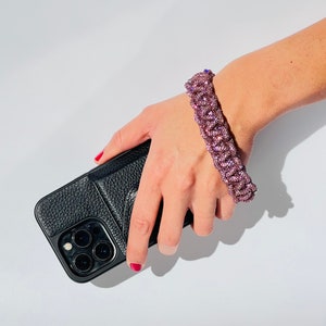 TWYLA, Correa para teléfono con cristales de imitación, Pulsera de moda, Pulsera para teléfono, Cartera de mano, Pulsera con dos cierres, Pulsera con cristales
