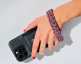 The TWYLA Wristlet | Crystal Rhinestone Wristlet for Clutch or Phone | Wrist Strap Colors Available