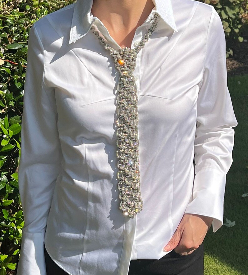 rhinestone neck tie