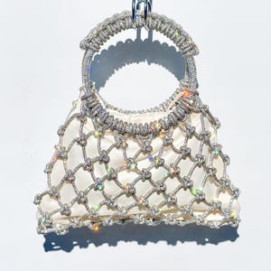 Crystal Rhinestone Handbag, Rhinestone Bag, Jewel Purse, Evening Bag, Wedding Bag, Crystal Bag, Knotted Handbag, The PRINCESS
