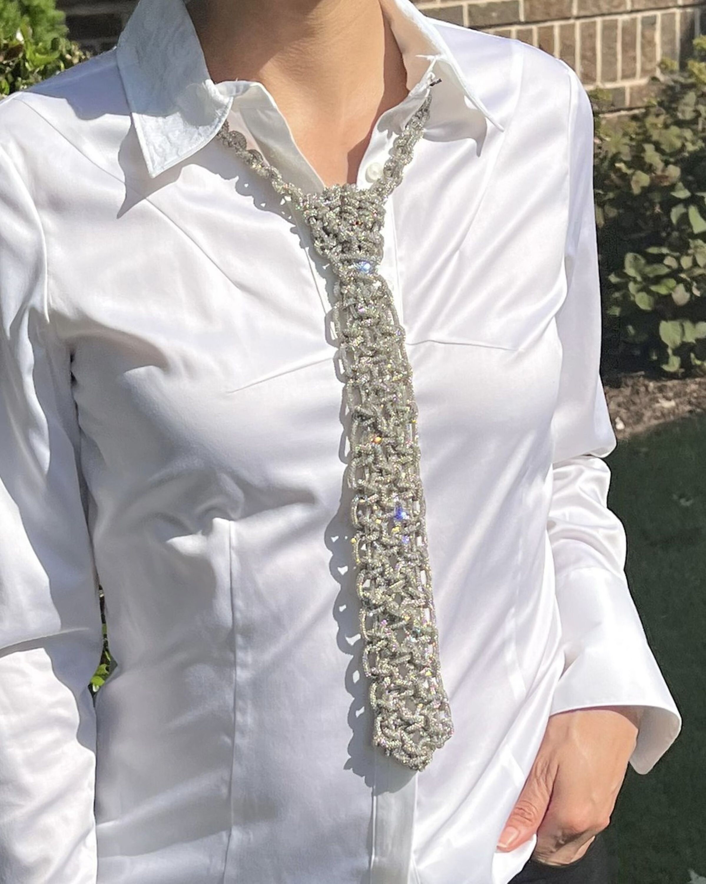 rhinestone necktie