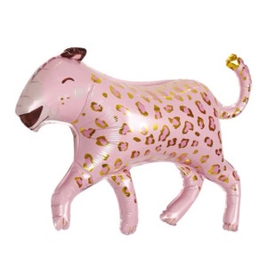 Giant Foil Balloon,Large Leopard Balloon, Zoo Party Foil Balloons, Safari Jungle Balloon, Baby Shower, Celebration Decor, Giant Foil, Pink