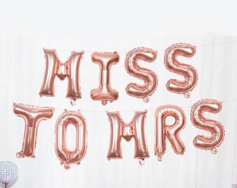 Miss To Mrs Balloon Garland, Rose Gold Balloons, Miss to Mrs Balloon Kit, Bridal Shower Bride, Bride To Be, Bride Kit, Wedding Showers, Pink